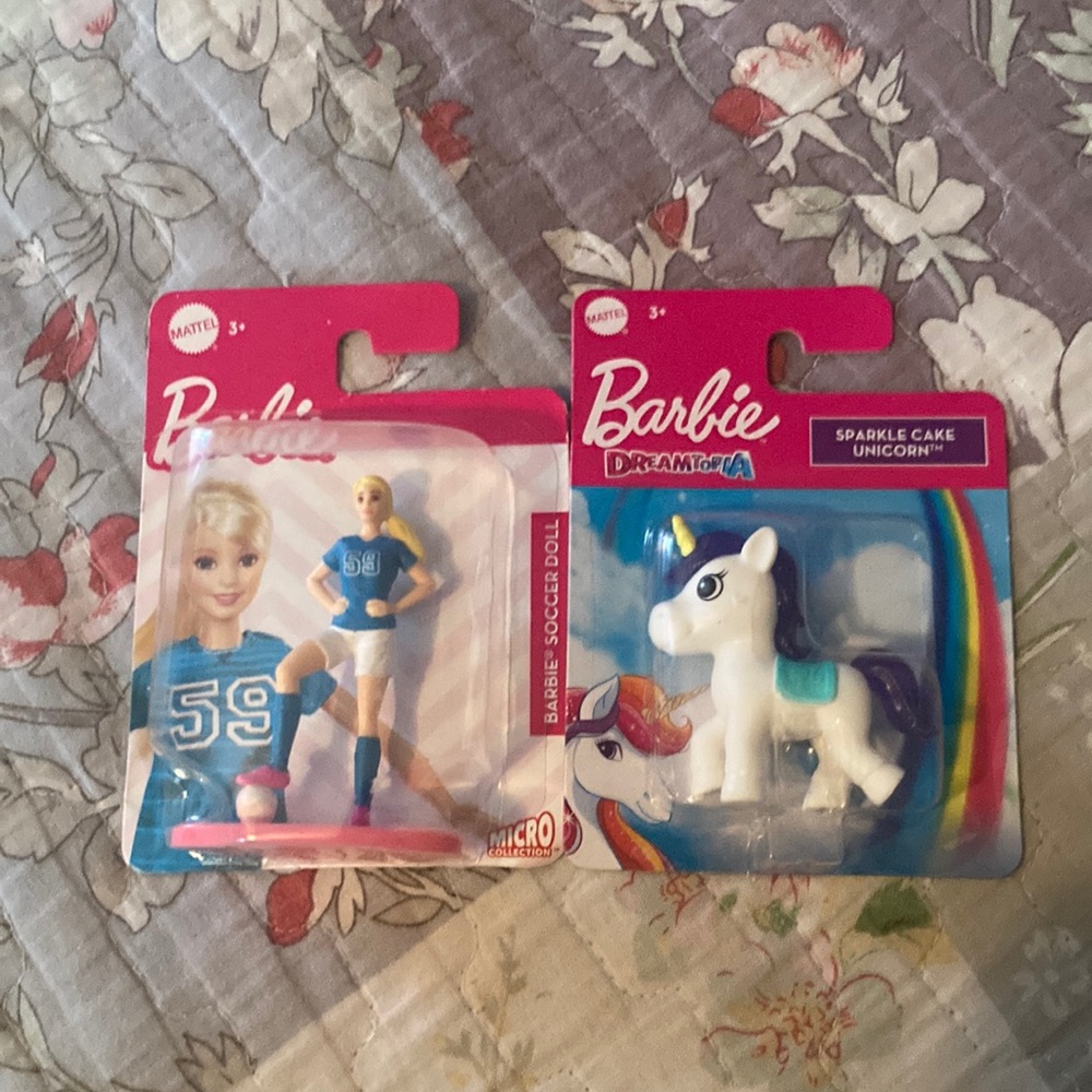 Barbie, soccer player and unicorn
